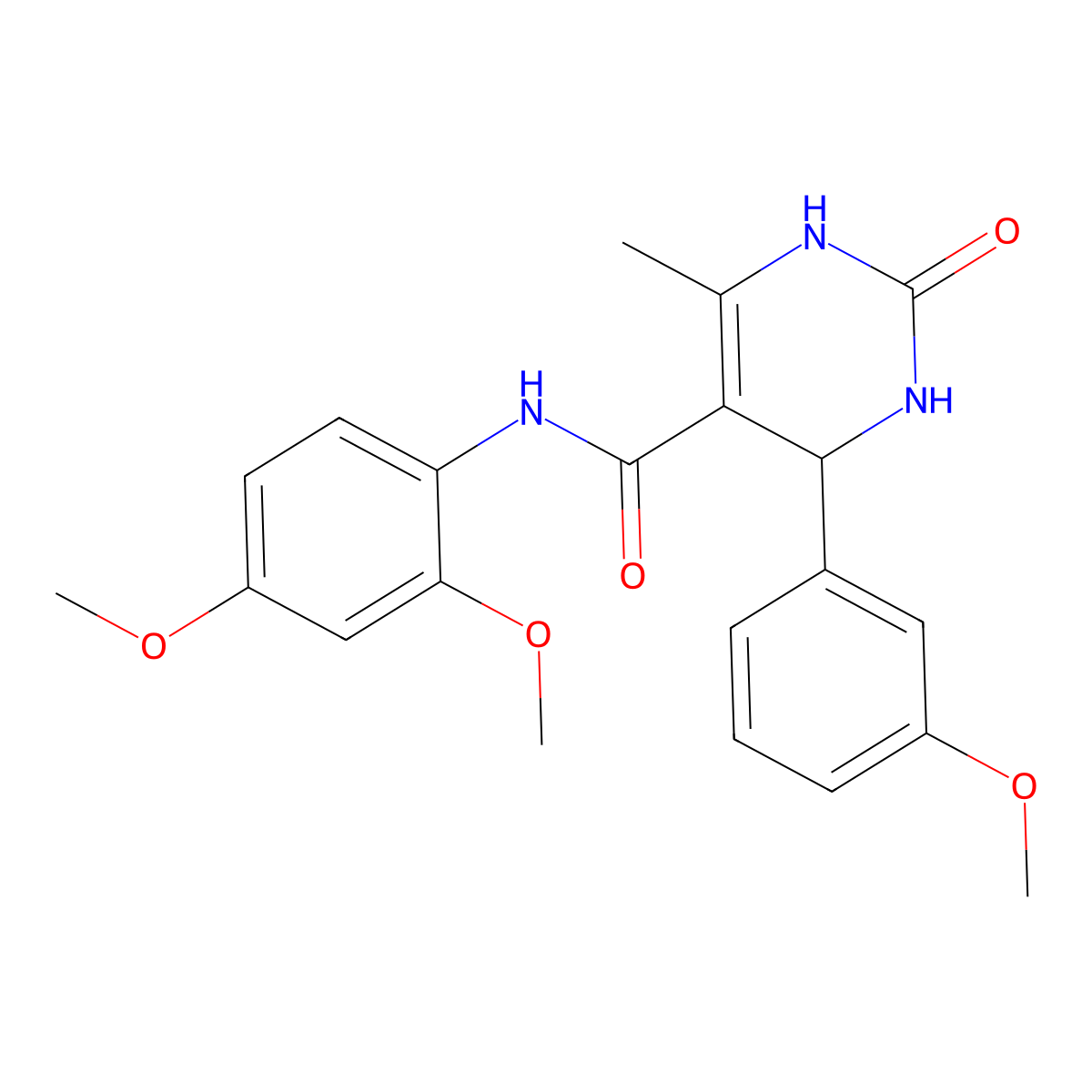 N-(2,4-dimethoxyphenyl)-4-(3-methoxyphenyl)-6-methyl-2-oxo-1,2,3,4-tetrahydropyrimidine-5-carboxamide molecular structure, CAS 421576-74-1
