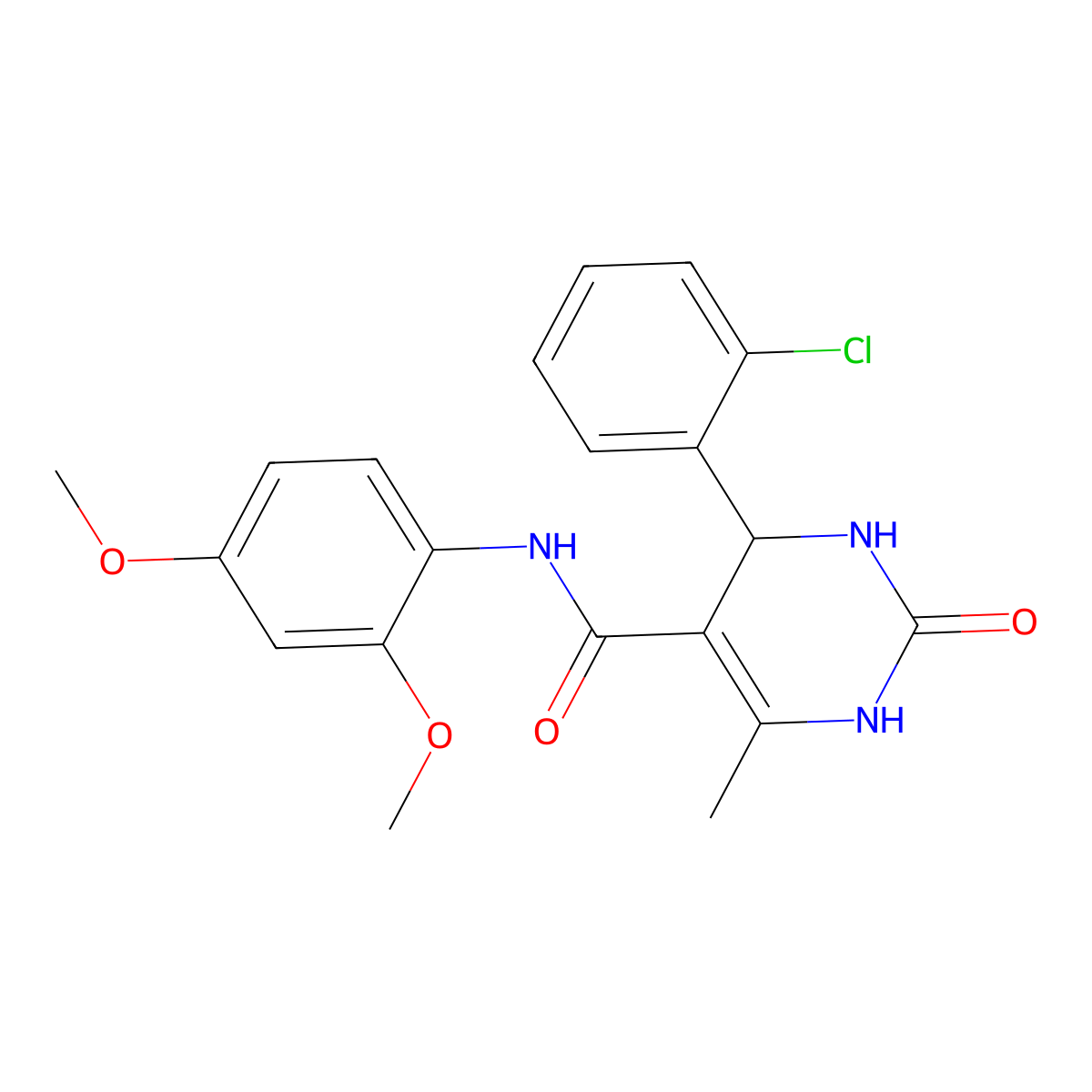 4-(2-chlorophenyl)-N-(2,4-dimethoxyphenyl)-6-methyl-2-oxo-1,2,3,4-tetrahydropyrimidine-5-carboxamide molecular structure, CAS 421576-79-6