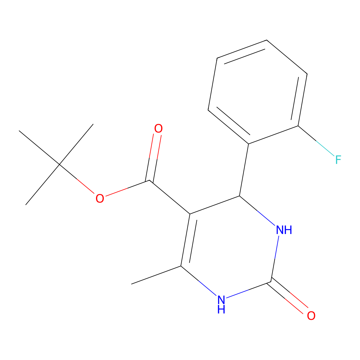 Tert-butyl 4-(2-fluorophenyl)-6-methyl-2-oxo-1,2,3,4-tetrahydropyrimidine-5-carboxylate molecular structure, CAS 421576-92-3