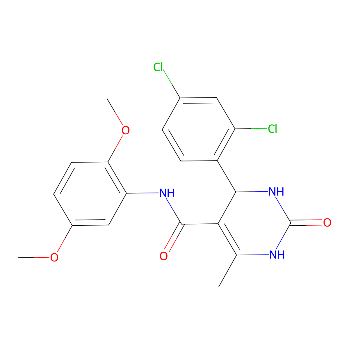 4-(2,4-dichlorophenyl)-N-(2,5-dimethoxyphenyl)-6-methyl-2-oxo-1,2,3,4-tetrahydropyrimidine-5-carboxamide molecular structure, CAS 421578-28-1