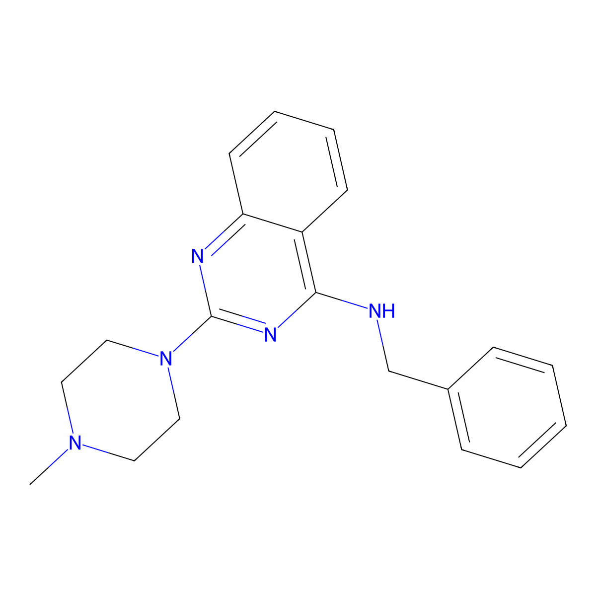 N-benzyl-2-(4-methylpiperazin-1-yl)quinazolin-4-amine molecular structure, CAS 421578-29-2