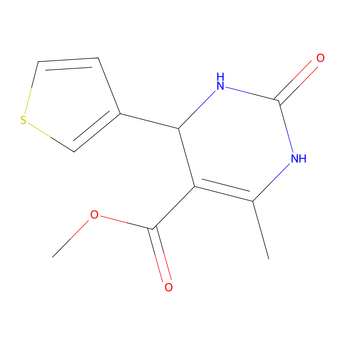 Methyl 6-methyl-2-oxo-4-(thiophen-3-yl)-1,2,3,4-tetrahydropyrimidine-5-carboxylate molecular structure, CAS 421578-54-3
