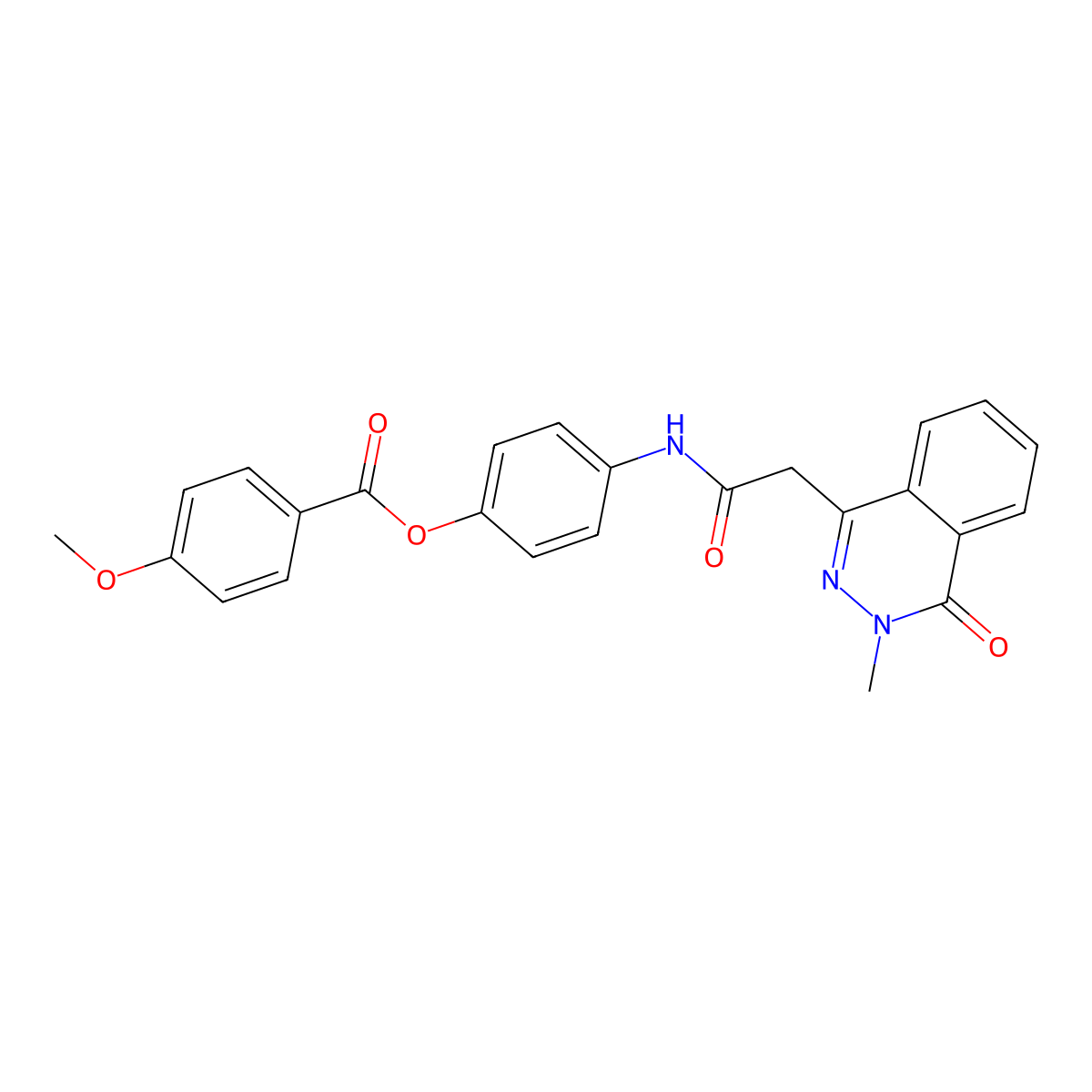 4-{[(3-Methyl-4-oxo-3,4-dihydrophthalazin-1-yl)acetyl]amino}phenyl 4-methoxybenzoate molecular structure, CAS 421578-61-2