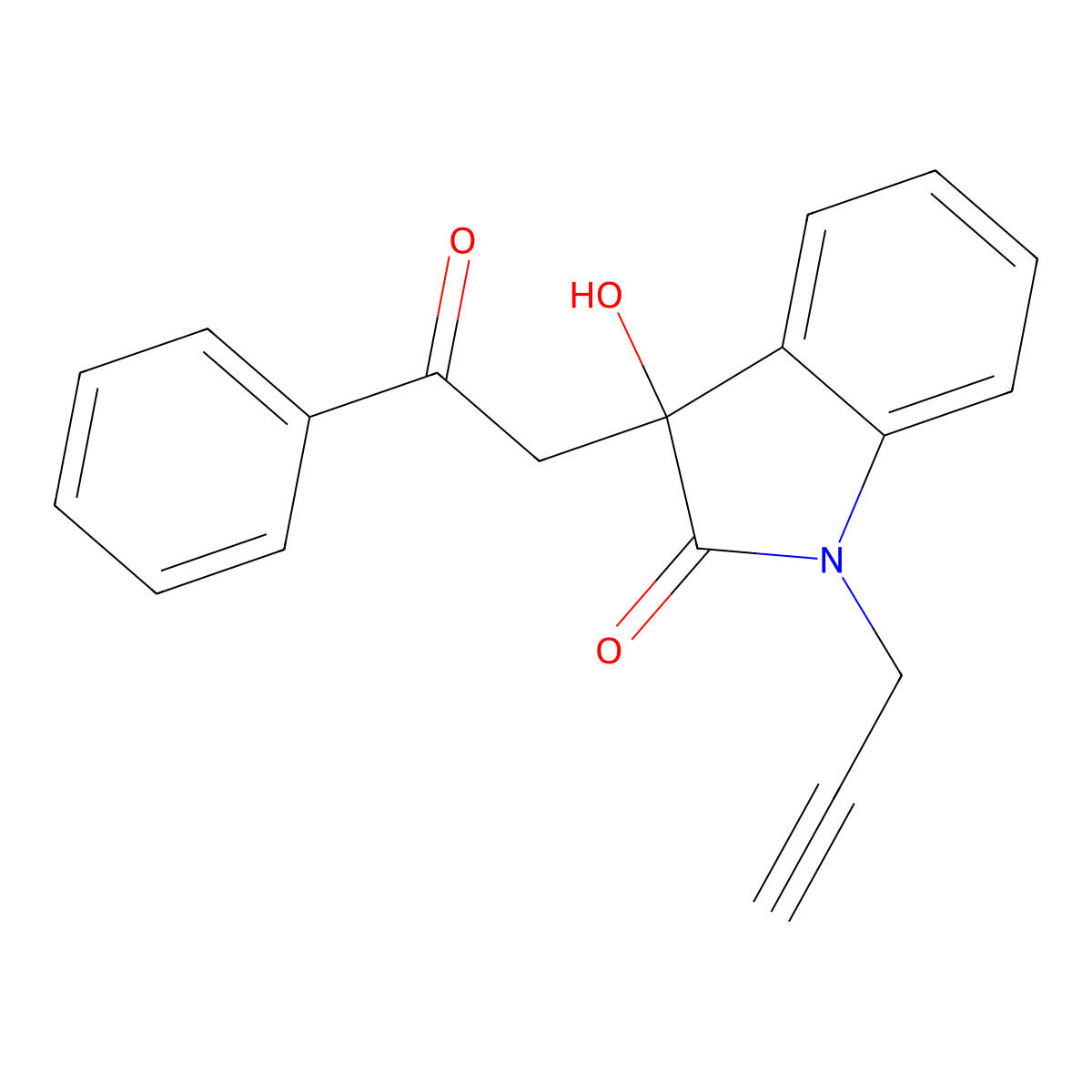 3-Hydroxy-3-phenacyl-1-prop-2-ynylindol-2-one molecular structure, CAS 421579-06-8