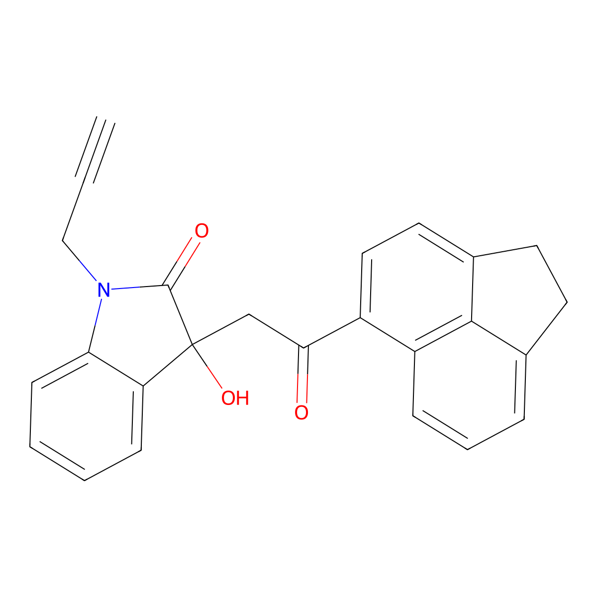 3-[2-(1,2-dihydroacenaphthylen-5-yl)-2-oxoethyl]-3-hydroxy-1-(prop-2-yn-1-yl)-1,3-dihydro-2H-indol-2-one molecular structure, CAS 421579-16-0