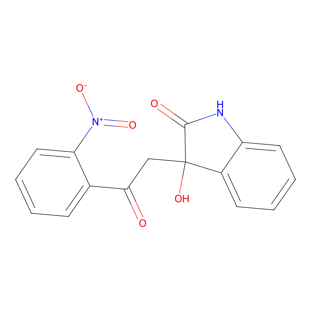 3-hydroxy-3-[2-(2-nitrophenyl)-2-oxoethyl]-1,3-dihydro-2H-indol-2-one molecular structure, CAS 421579-21-7