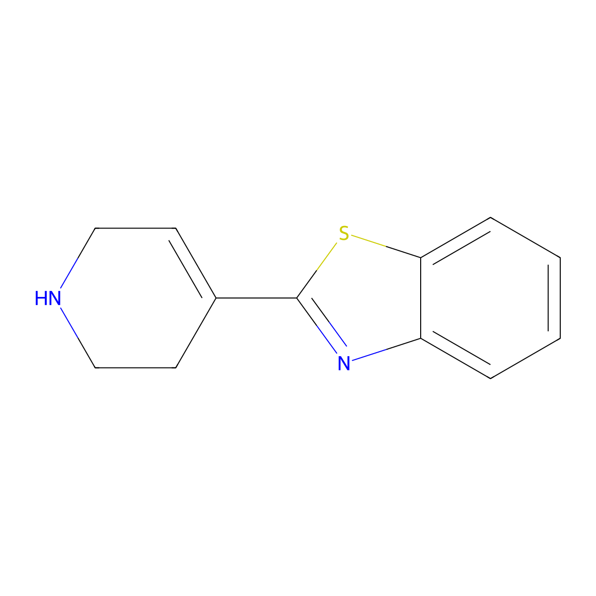 2-(1,2,3,6-Tetrahydropyridin-4-yl)-1,3-benzothiazole molecular structure, CAS 42158-45-2