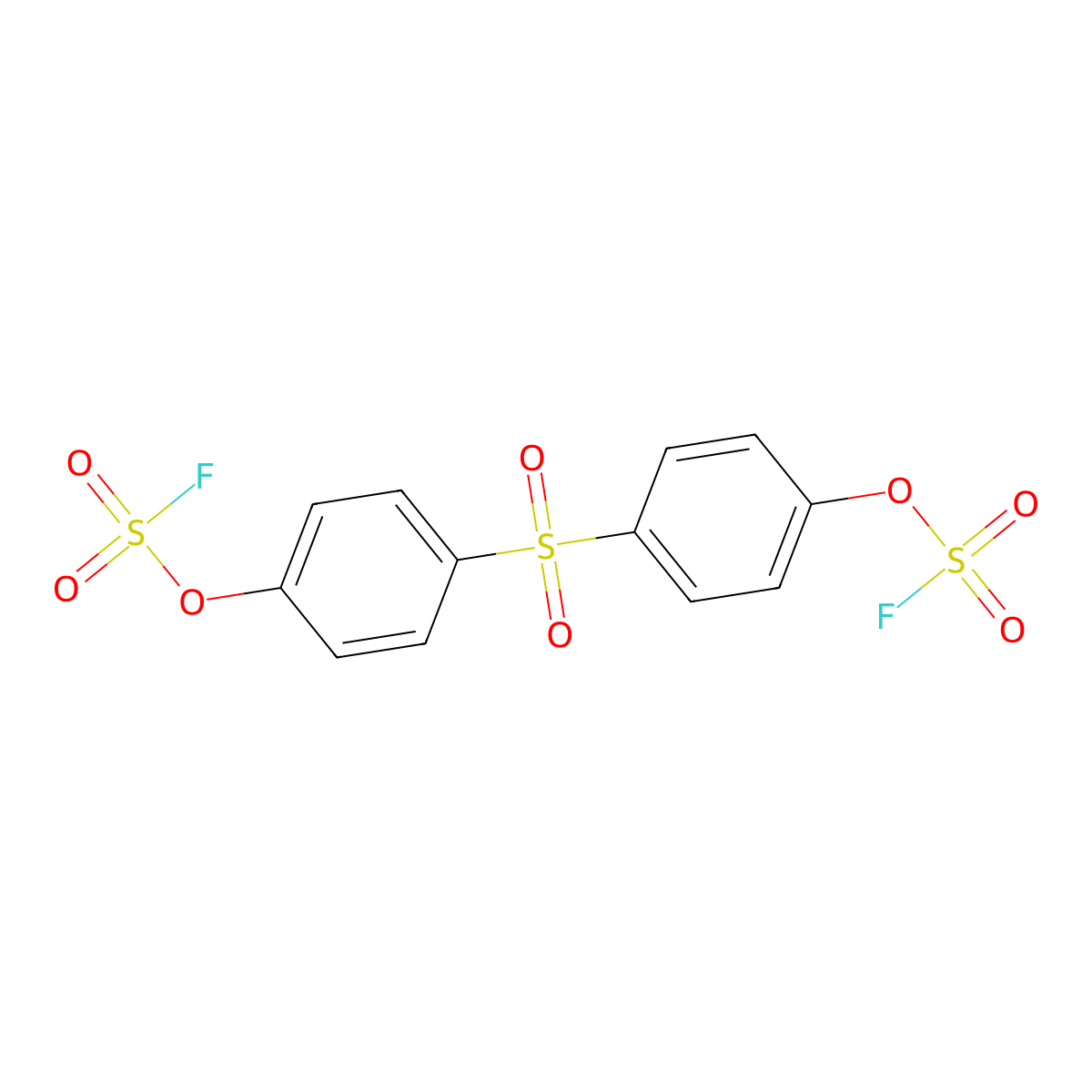 4,4'-Dihydroxydiphenyl sulfone bisfluorosulfinate molecular structure, CAS 42158-98-5
