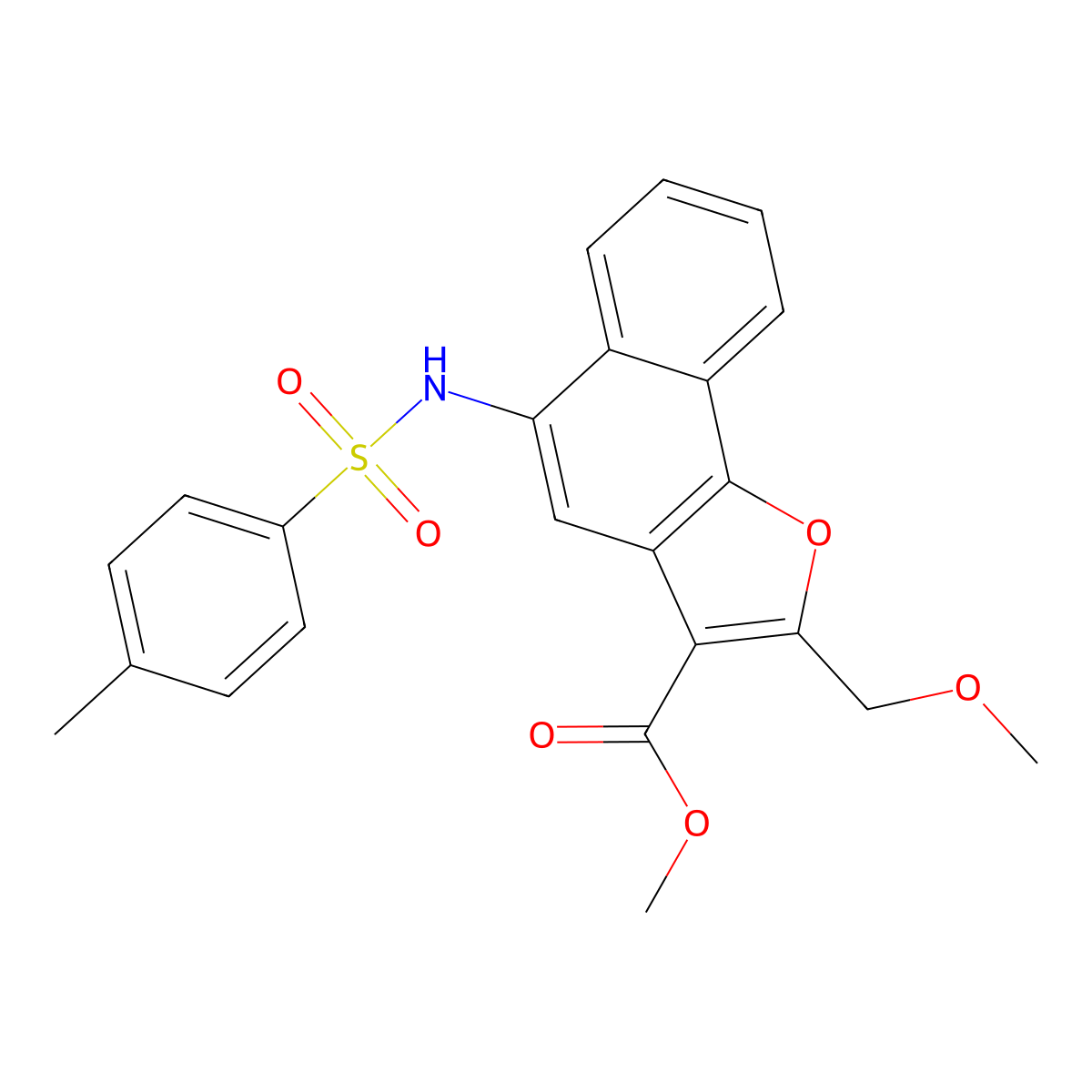 Methyl 2-(methoxymethyl)-5-(4-methylbenzenesulfonamido)naphtho[1,2-B]furan-3-carboxylate molecular structure, CAS 421580-21-4
