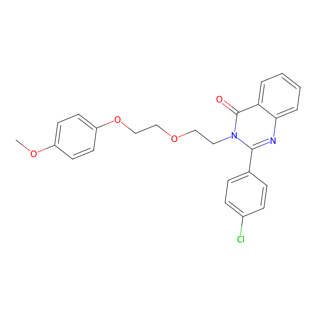 2-(4-Chlorophenyl)-3-[2-[2-(4-methoxyphenoxy)ethoxy]ethyl]quinazolin-4-one molecular structure, CAS 421580-50-9