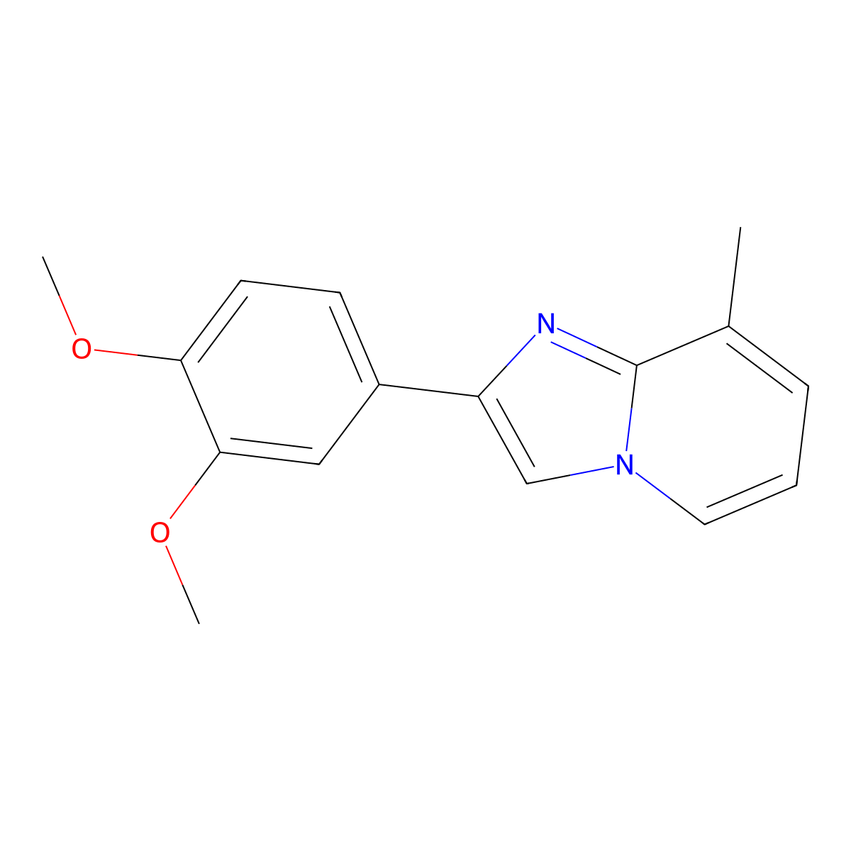 2-(3,4-Dimethoxyphenyl)-8-methylimidazo[1,2-a]pyridine molecular structure, CAS 421580-58-7