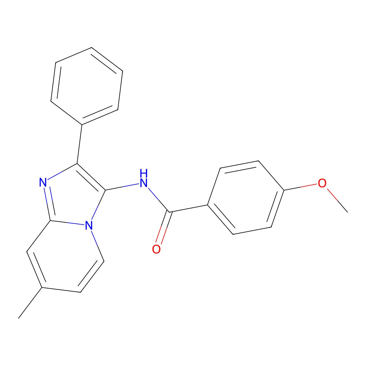 4-methoxy-N-(7-methyl-2-phenylimidazo[1,2-a]pyridin-3-yl)benzamide molecular structure, CAS 421580-90-7