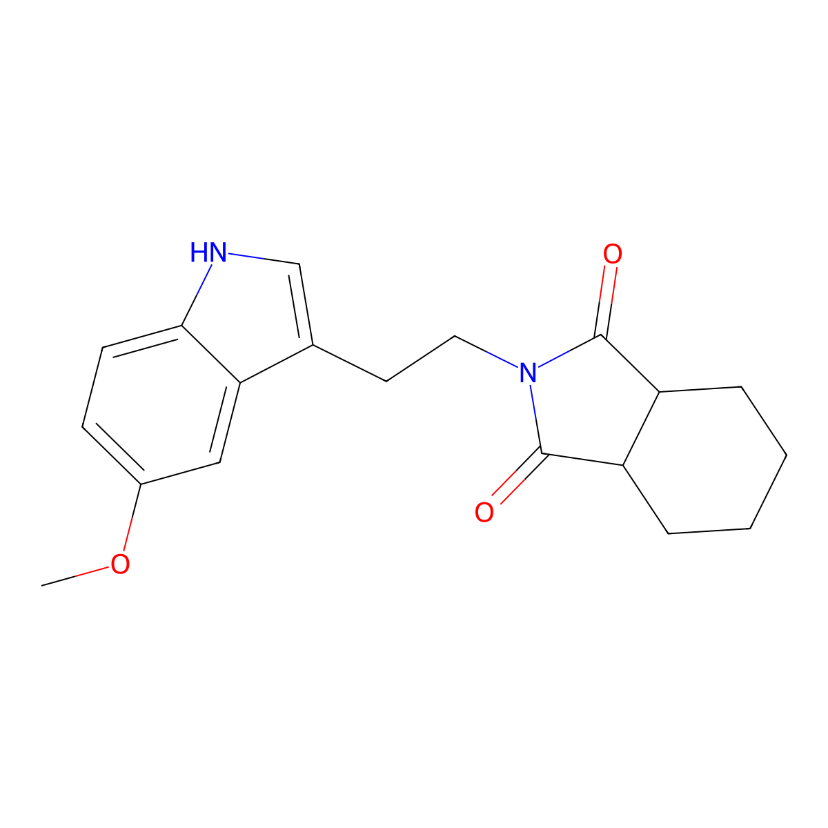 2-[2-(5-methoxy-1H-indol-3-yl)ethyl]-3a,4,5,6,7,7a-hexahydroisoindole-1,3-dione molecular structure, CAS 421581-53-5
