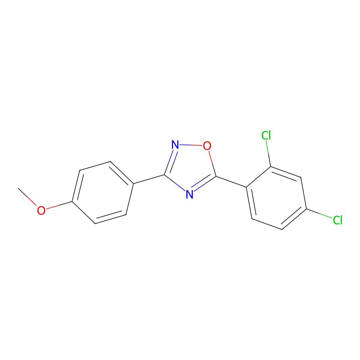 5-(2,4-Dichlorophenyl)-3-(4-methoxyphenyl)-1,2,4-oxadiazole molecular structure, CAS 421581-71-7