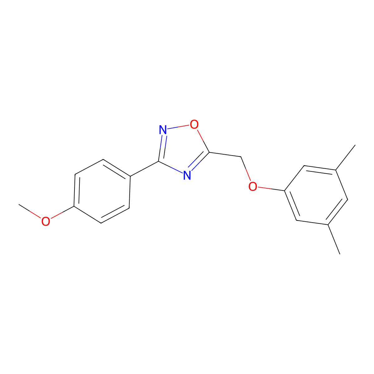5-[(3,5-Dimethylphenoxy)methyl]-3-(4-methoxyphenyl)-1,2,4-oxadiazole molecular structure, CAS 421581-73-9
