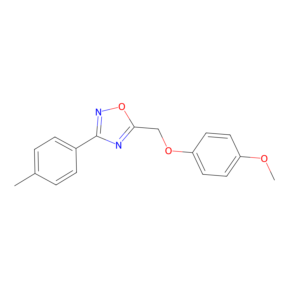 5-[(4-Methoxyphenoxy)methyl]-3-(4-methylphenyl)-1,2,4-oxadiazole molecular structure, CAS 421581-83-1