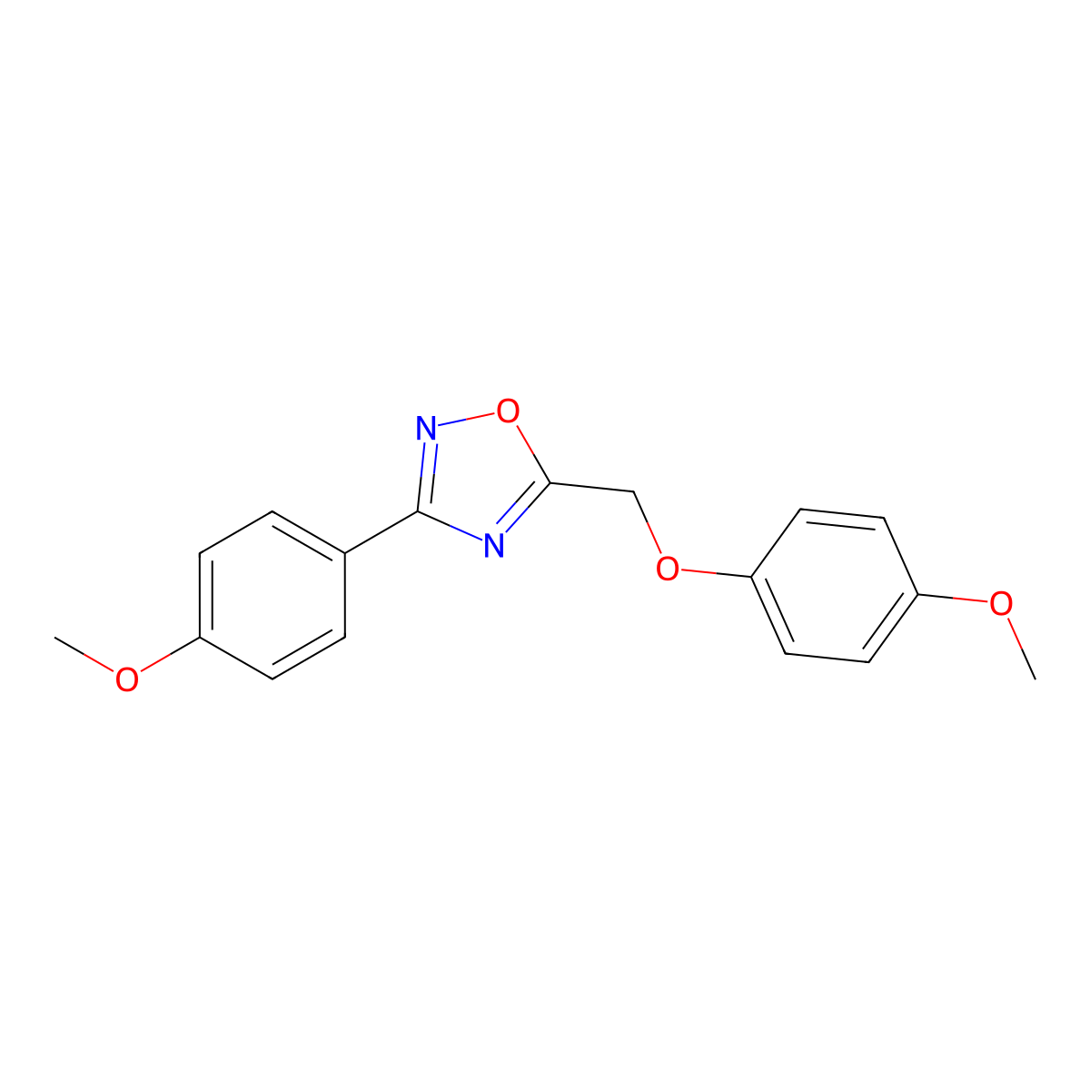 5-[(4-Methoxyphenoxy)methyl]-3-(4-methoxyphenyl)-1,2,4-oxadiazole molecular structure, CAS 421581-84-2