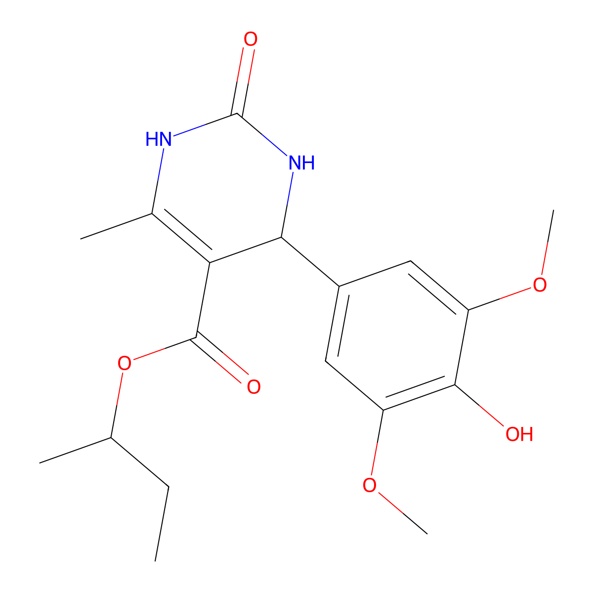Butan-2-yl 4-(4-hydroxy-3,5-dimethoxyphenyl)-6-methyl-2-oxo-1,2,3,4-tetrahydropyrimidine-5-carboxylate molecular structure, CAS 421582-43-6