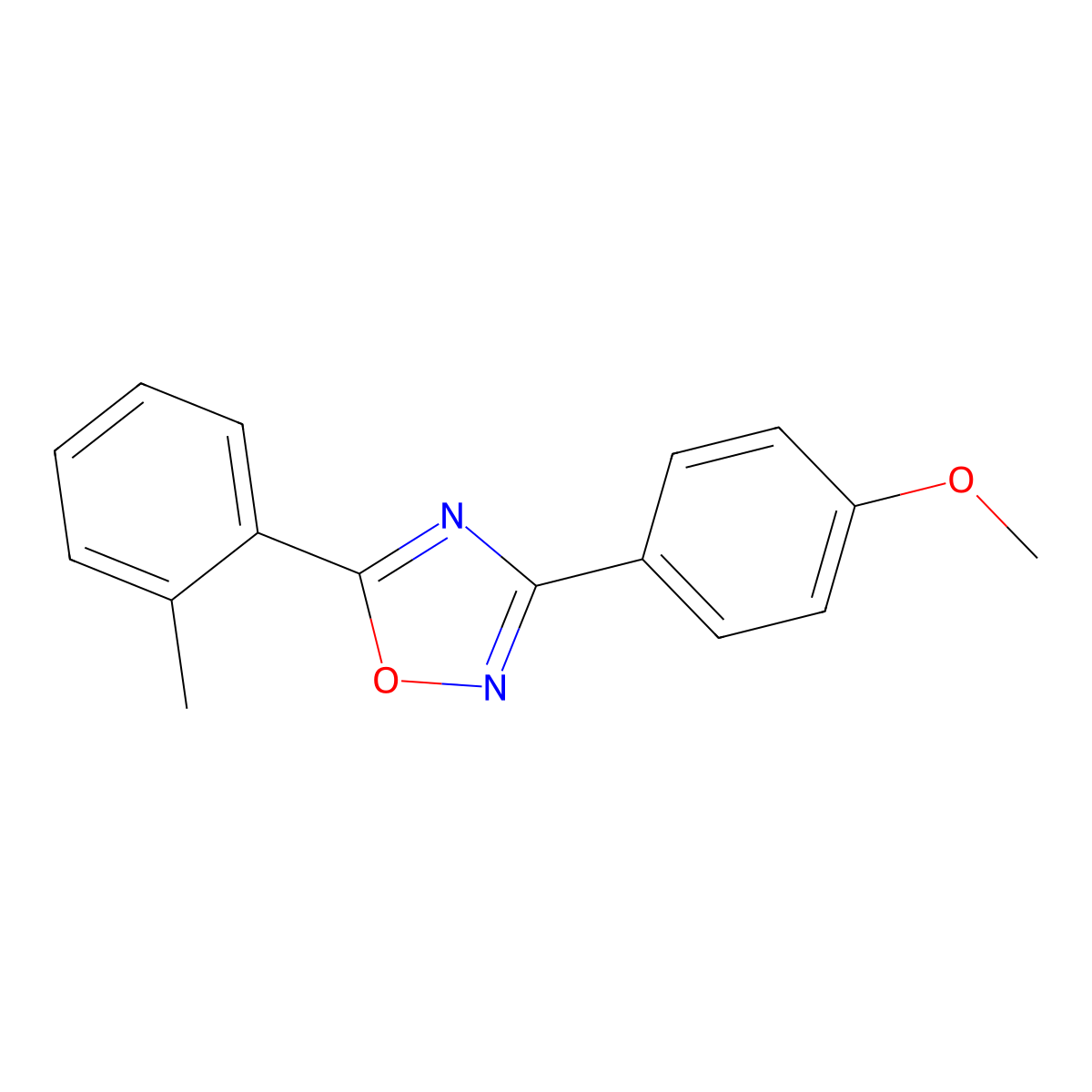 3-(4-Methoxyphenyl)-5-(2-methylphenyl)-1,2,4-oxadiazole molecular structure, CAS 421583-78-0