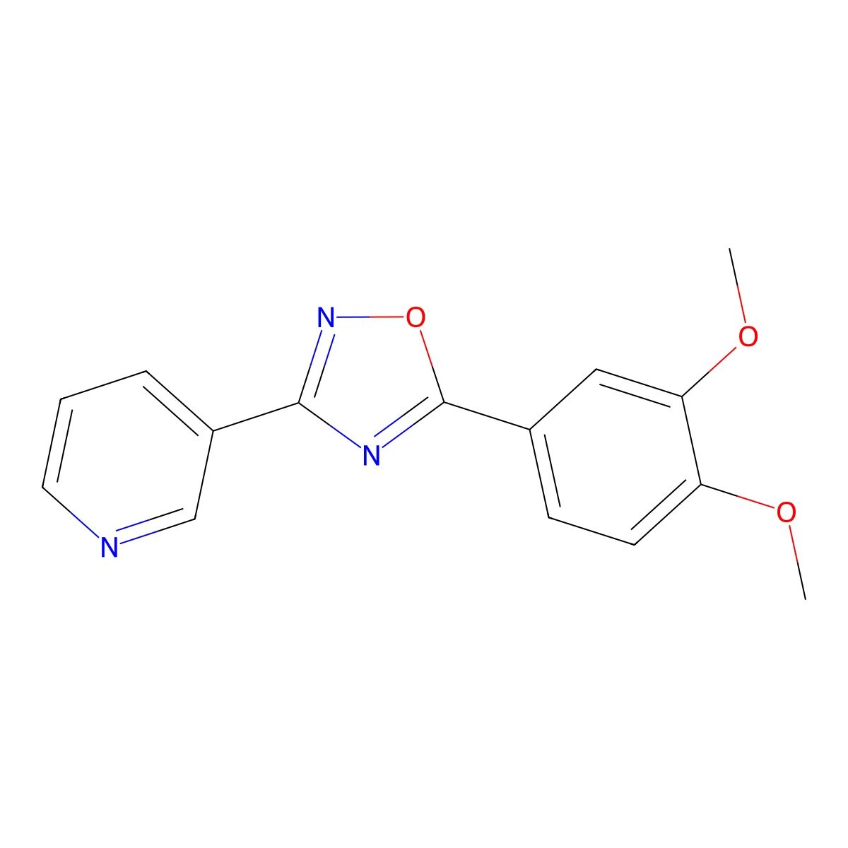 5-(3,4-Dimethoxyphenyl)-3-pyridin-3-yl-1,2,4-oxadiazole molecular structure, CAS 421583-85-9