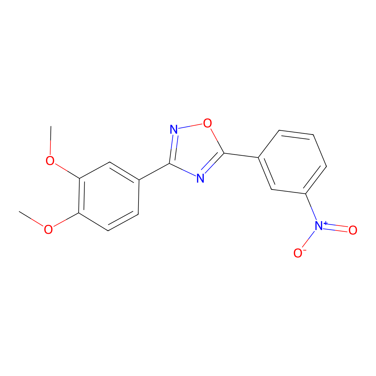 3-(3,4-Dimethoxyphenyl)-5-(3-nitrophenyl)-1,2,4-oxadiazole molecular structure, CAS 421583-87-1
