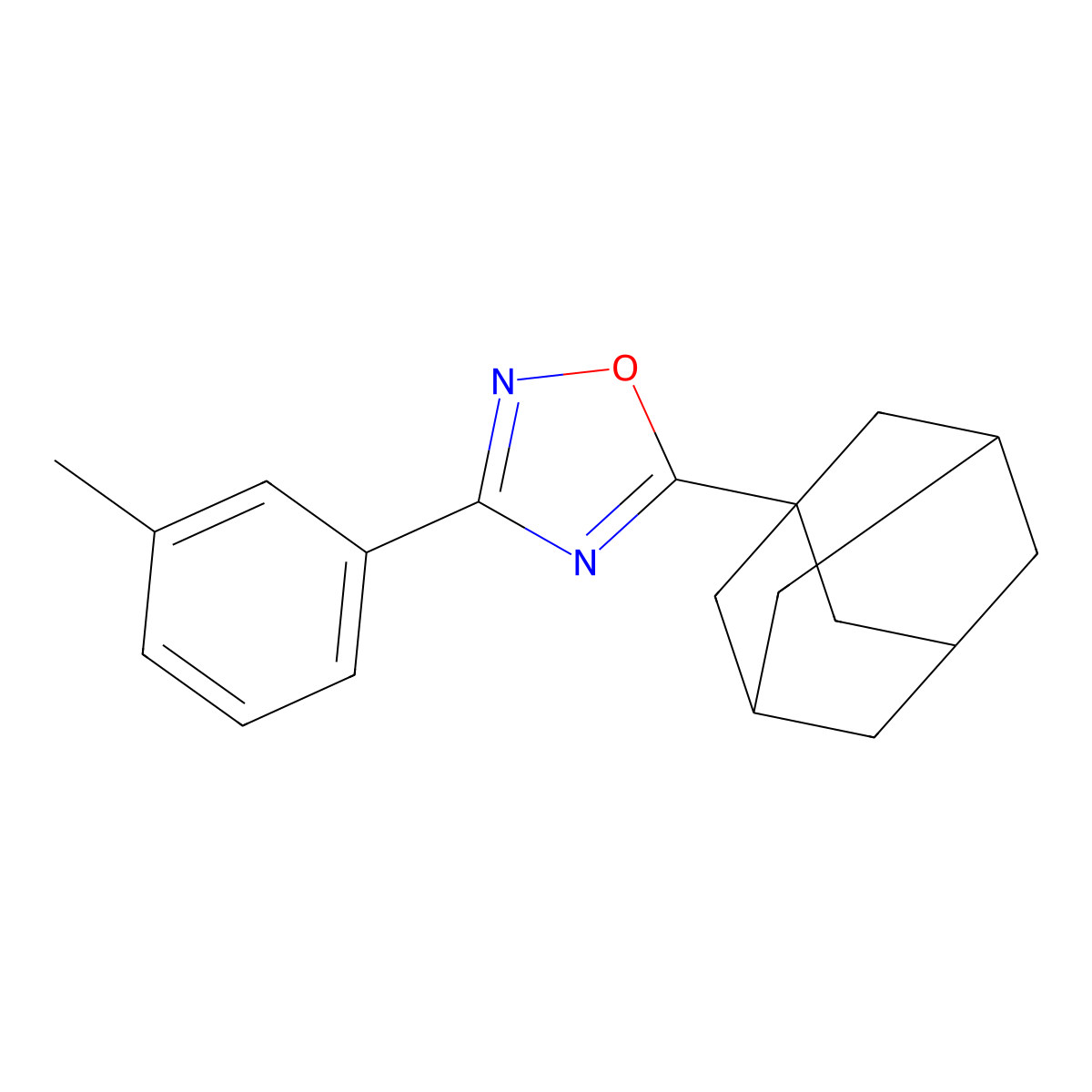 5-(1-Adamantyl)-3-(3-methylphenyl)-1,2,4-oxadiazole molecular structure, CAS 421583-95-1
