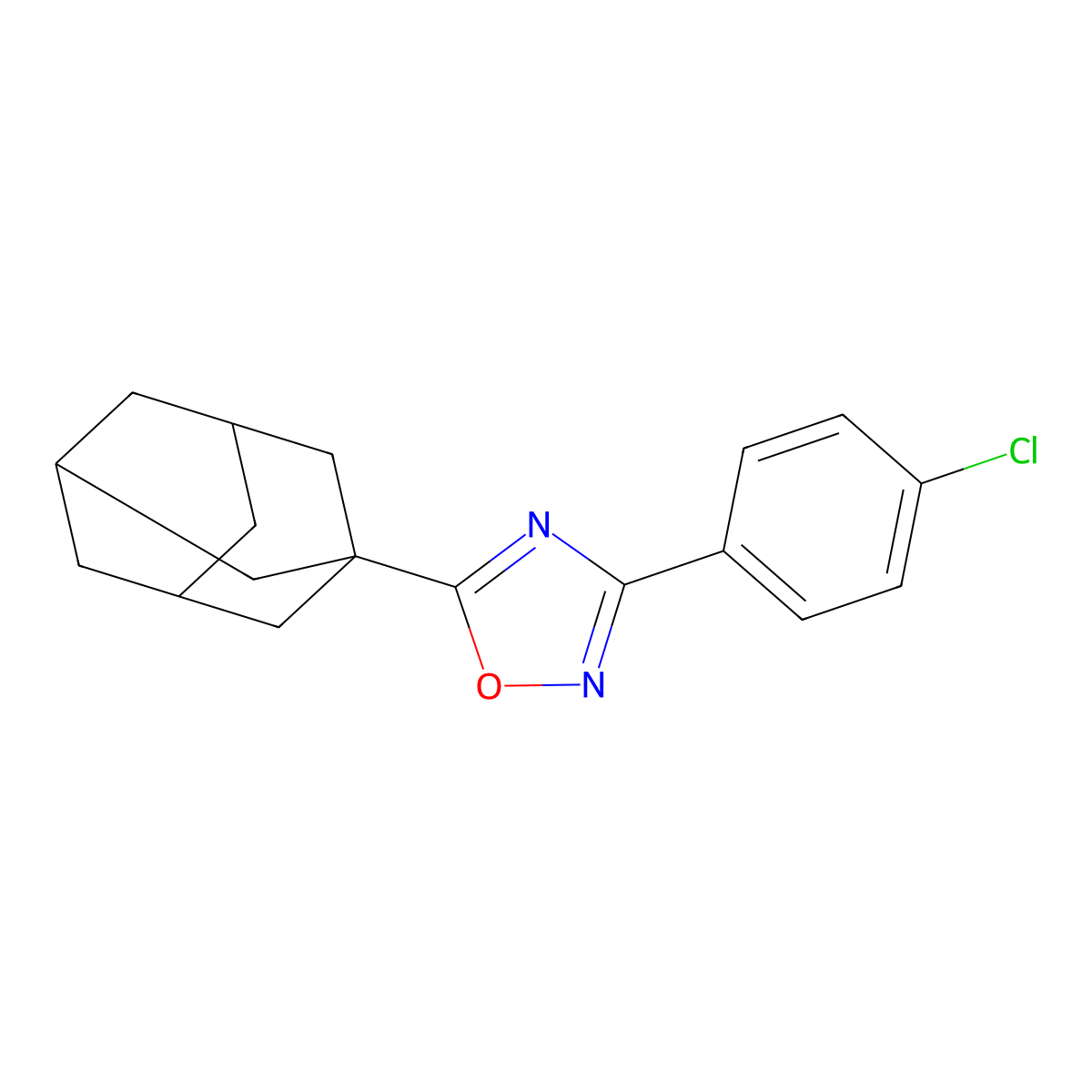 5-(1-Adamantyl)-3-(4-chlorophenyl)-1,2,4-oxadiazole molecular structure, CAS 421583-96-2