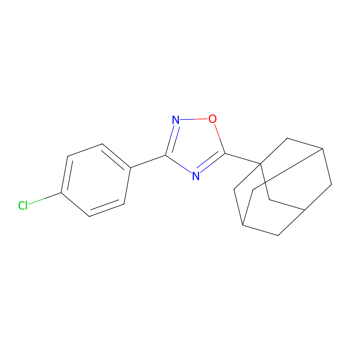 5-(1-Adamantyl)-3-(4-chlorophenyl)-1,2,4-oxadiazole molecular structure, CAS 421583-96-2