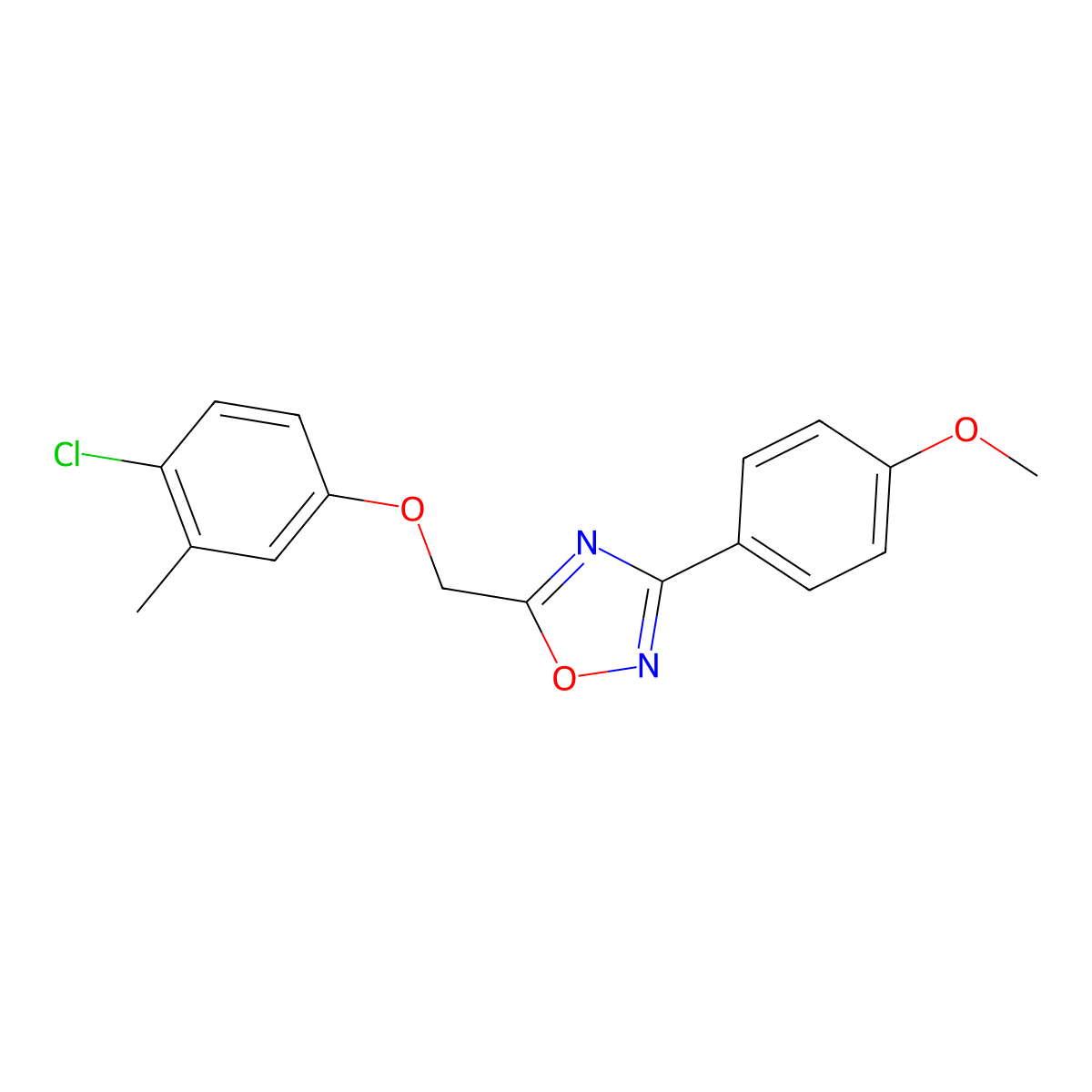 5-((4-Chloro-3-methylphenoxy)methyl)-3-(4-methoxyphenyl)-1,2,4-oxadiazole molecular structure, CAS 421584-03-4