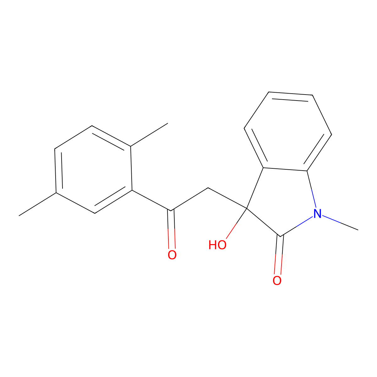 3-[2-(2,5-dimethylphenyl)-2-oxoethyl]-3-hydroxy-1-methyl-1,3-dihydro-2H-indol-2-one molecular structure, CAS 421584-30-7