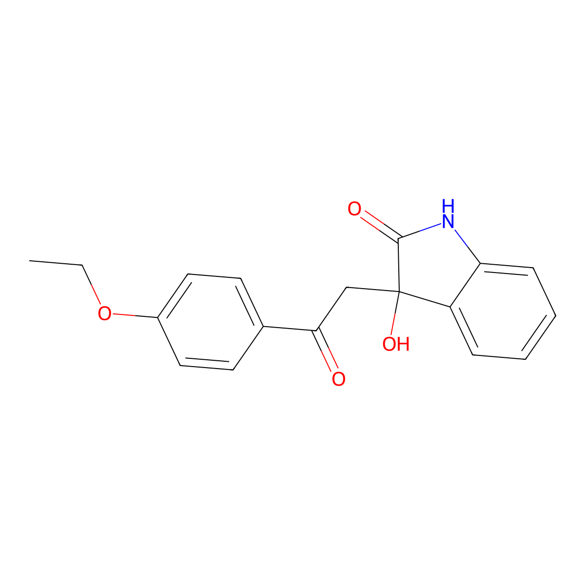 3-[2-(4-ethoxyphenyl)-2-oxoethyl]-3-hydroxy-1,3-dihydro-2H-indol-2-one molecular structure, CAS 421584-38-5