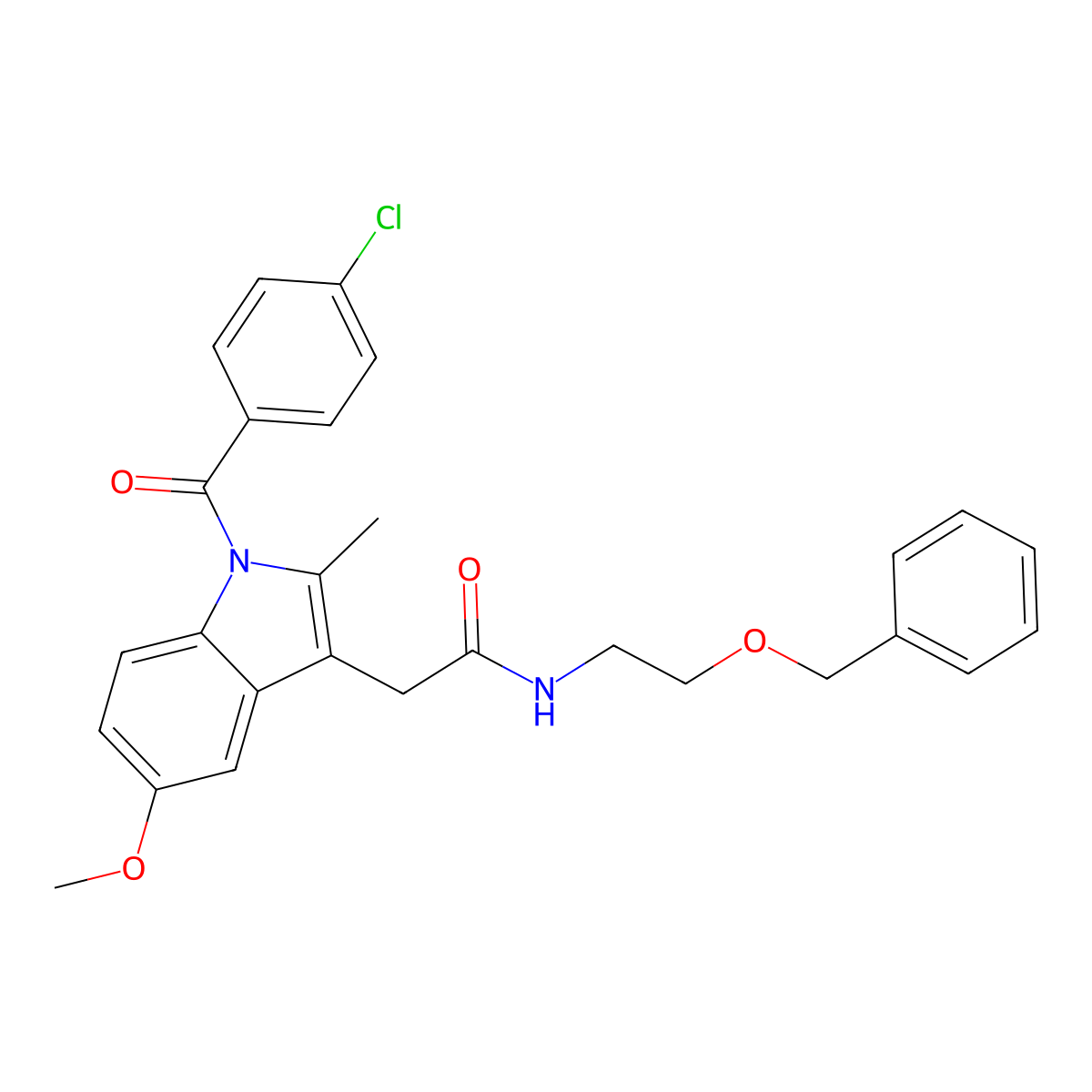 2-[1-(4-chlorobenzoyl)-5-methoxy-2-methylindol-3-yl]-N-(2-phenylmethoxyethyl)acetamide molecular structure, CAS 421586-82-5