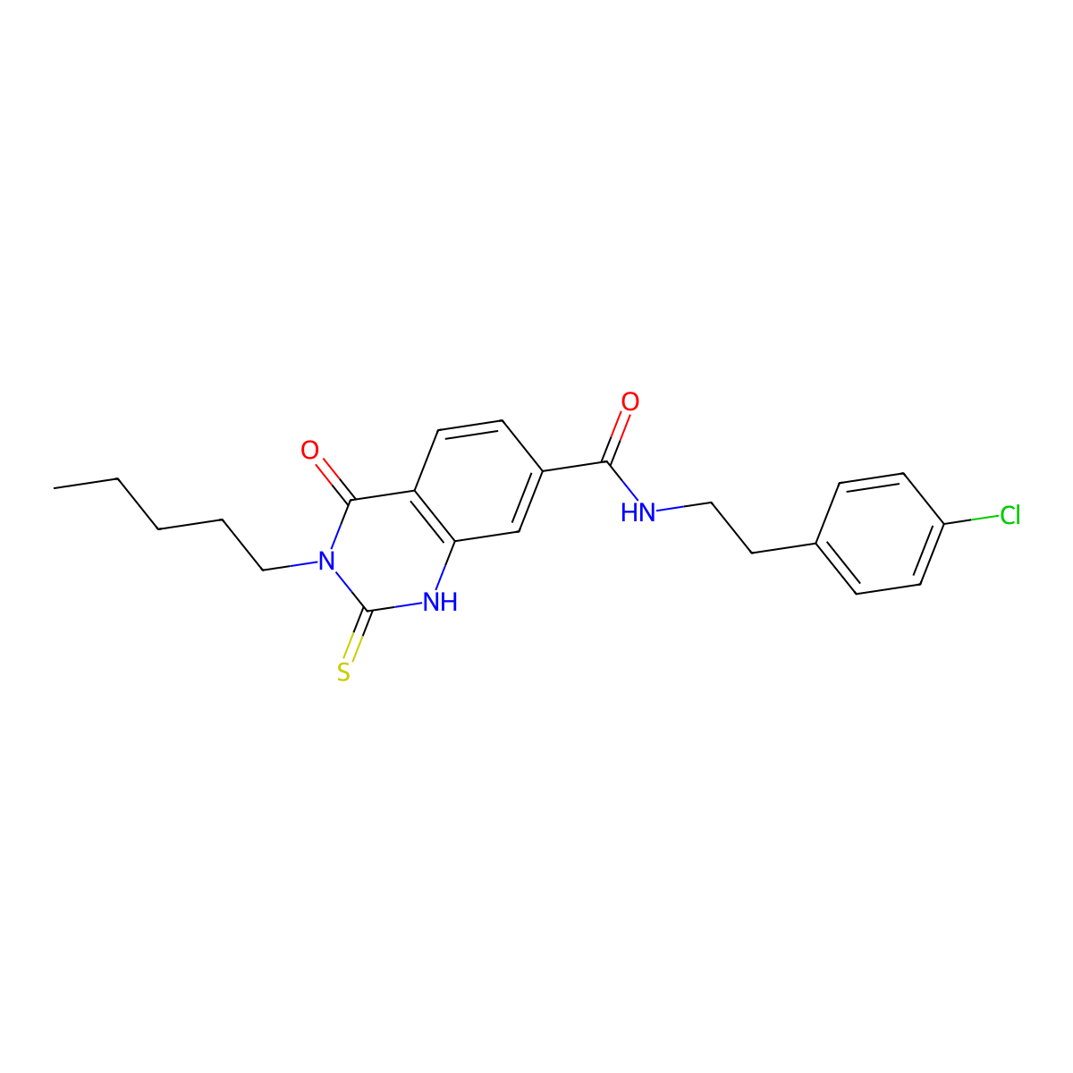 N-[2-(4-chlorophenyl)ethyl]-4-oxo-3-pentyl-2-sulfanylidene-1H-quinazoline-7-carboxamide molecular structure, CAS 421590-60-5