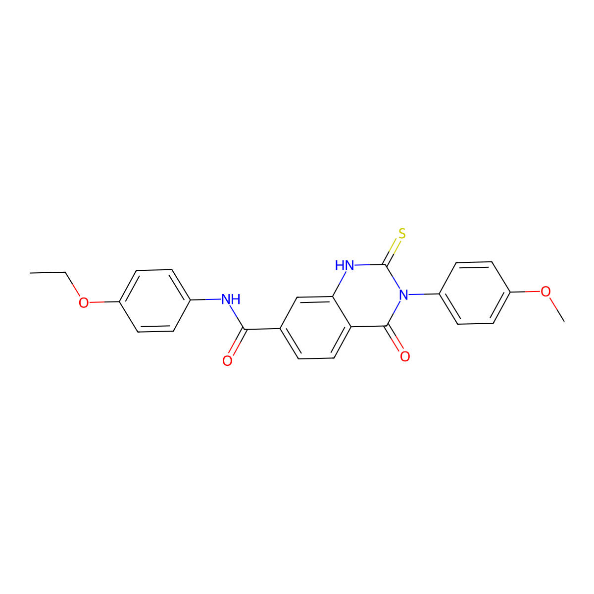 N-(4-ethoxyphenyl)-3-(4-methoxyphenyl)-4-oxo-2-sulfanylidene-1H-quinazoline-7-carboxamide molecular structure, CAS 421593-25-1