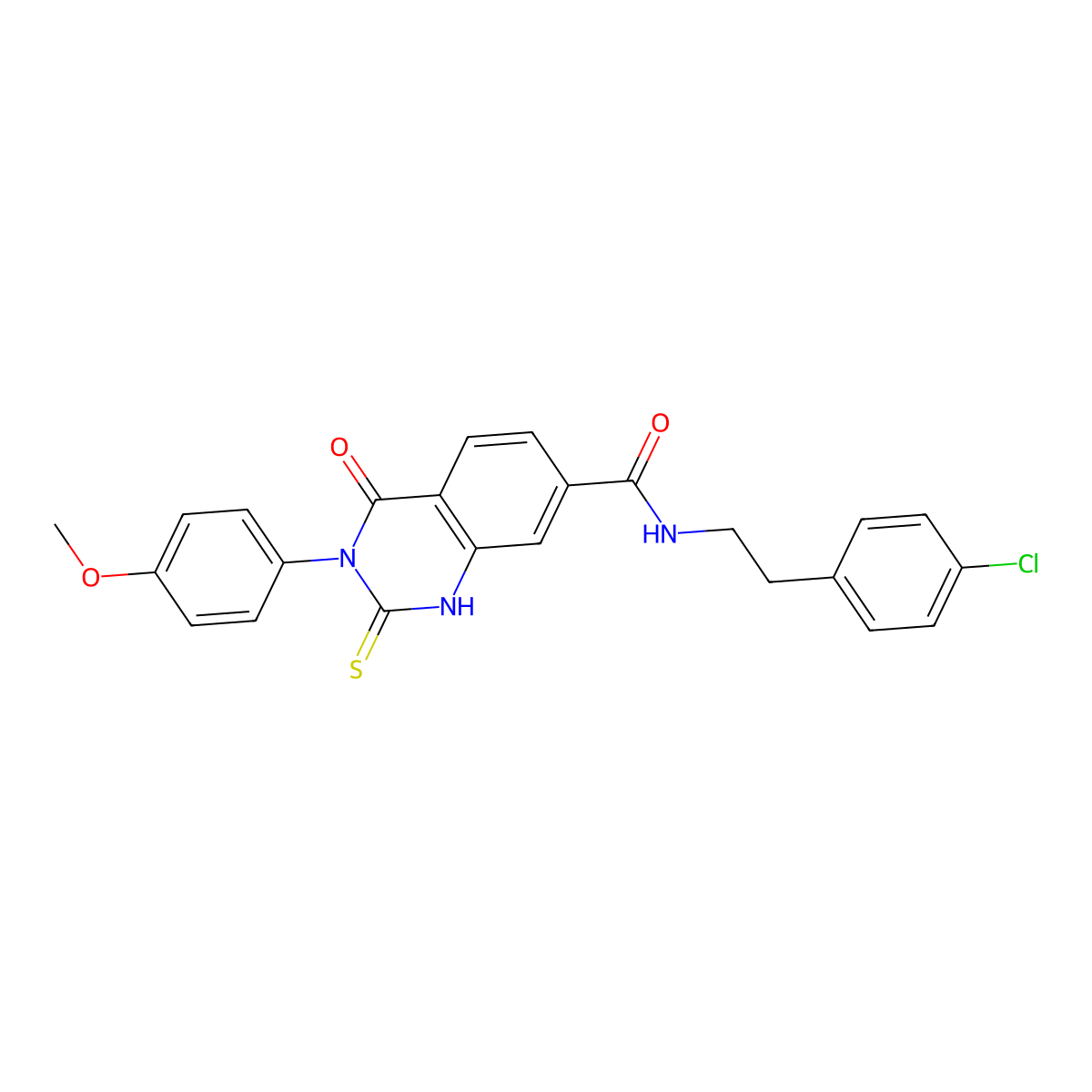 N-[2-(4-chlorophenyl)ethyl]-3-(4-methoxyphenyl)-4-oxo-2-sulfanylidene-1H-quinazoline-7-carboxamide molecular structure, CAS 421593-33-1