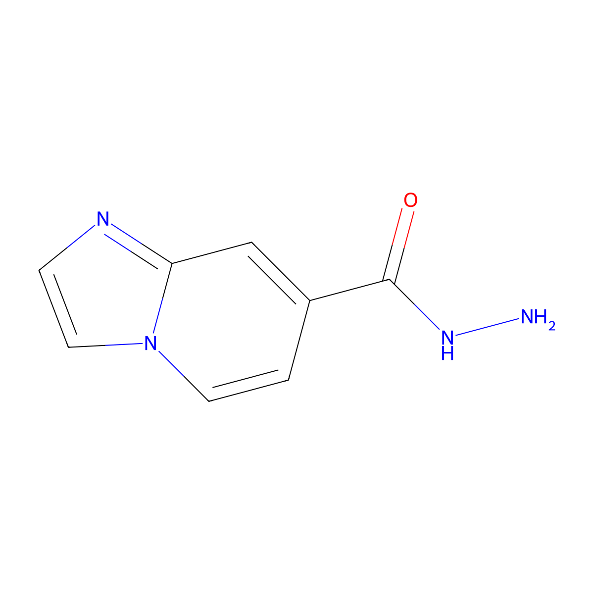 Imidazo(1,2-a)pyridine-7-carbohydrazide molecular structure, CAS 421595-78-0