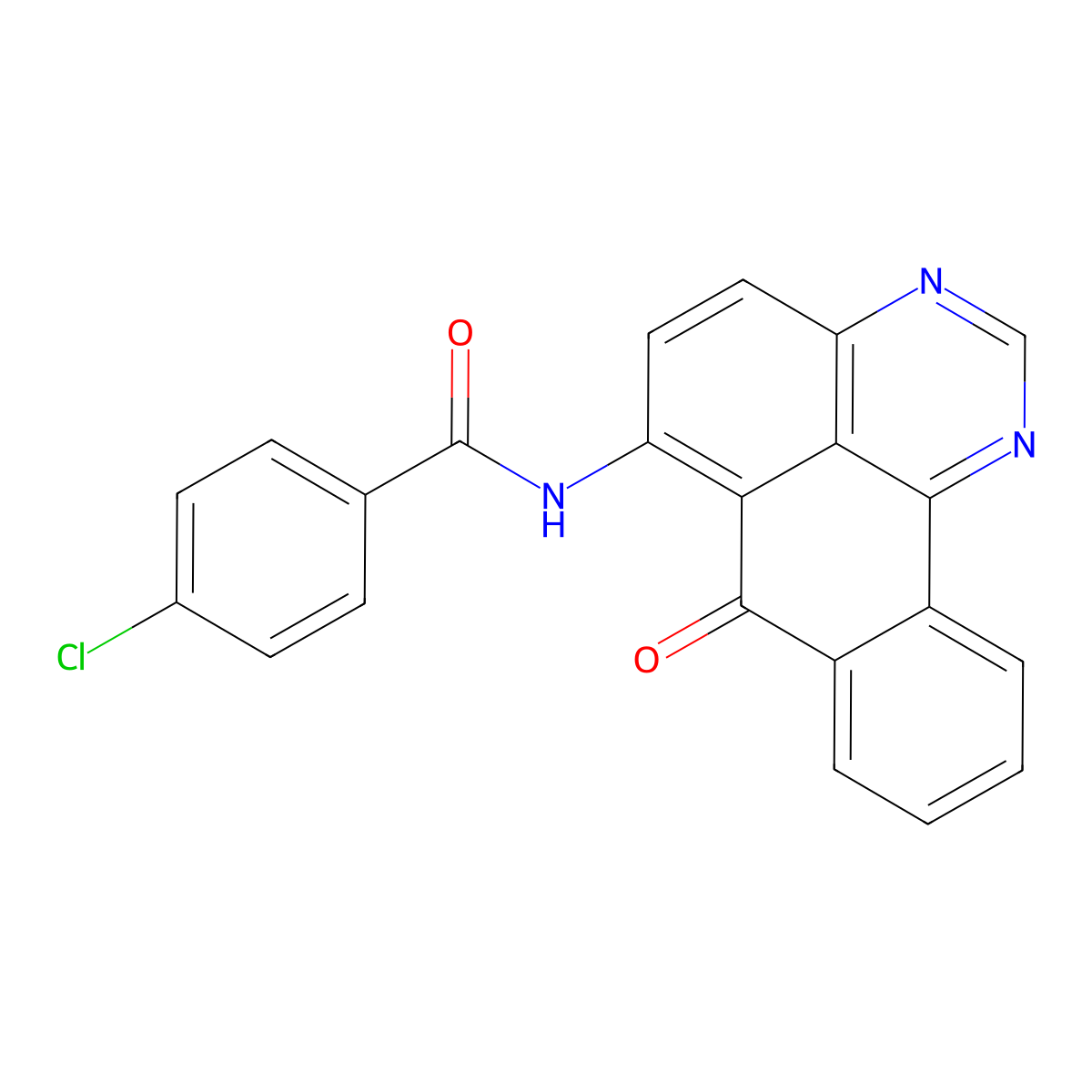 4-Chloro-N-(7-oxo-7H-benzo(e)perimidin-6-yl)benzamide molecular structure, CAS 4216-00-6