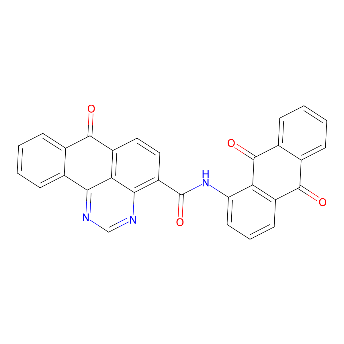 7H-Benzo[e]perimidine-4-carboxamide, N-(9,10-dihydro-9,10-dioxo-1-anthracenyl)-7-oxo- molecular structure, CAS 4216-01-7