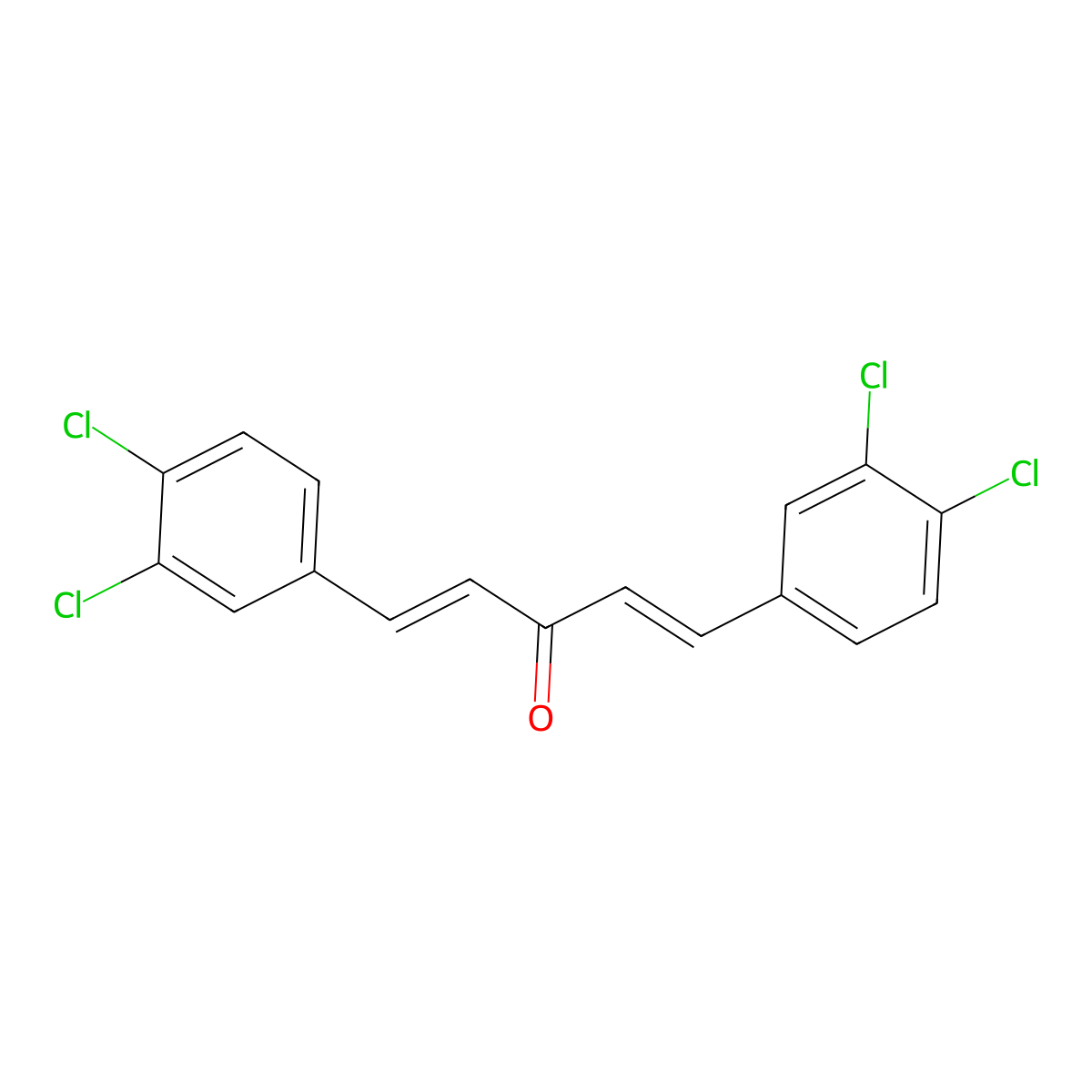 1,5-Bis(3,4-dichlorophenyl)penta-1,4-dien-3-one molecular structure, CAS 42160-05-4