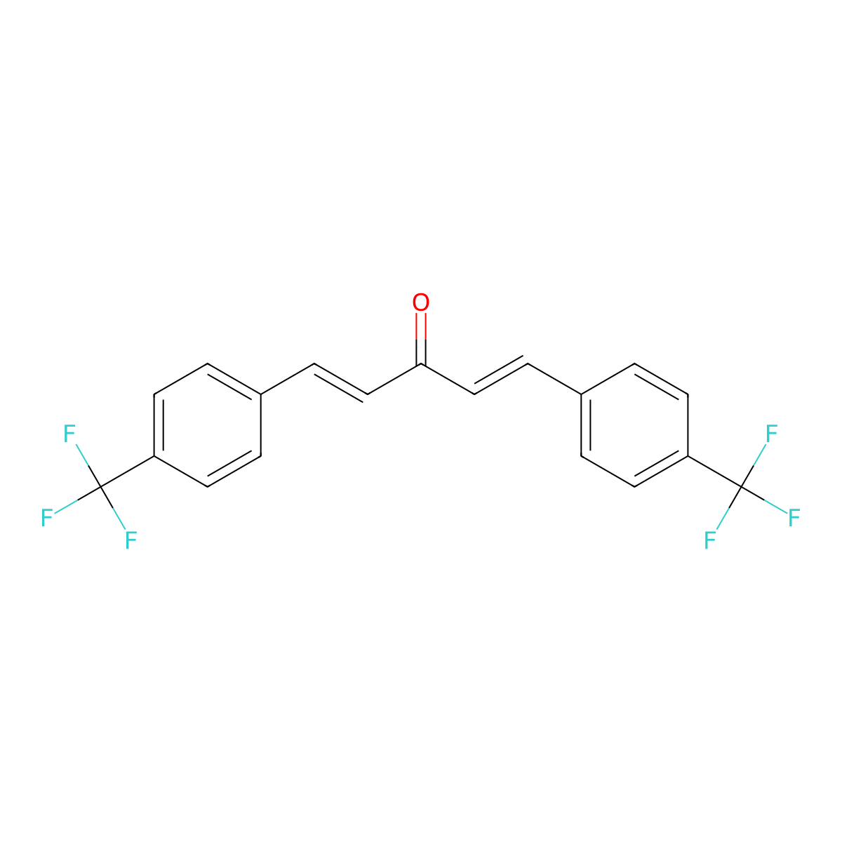 1,5-Bis(4-trifluoromethylphenyl)-penta-1,4-diene-3-one molecular structure, CAS 42160-07-6