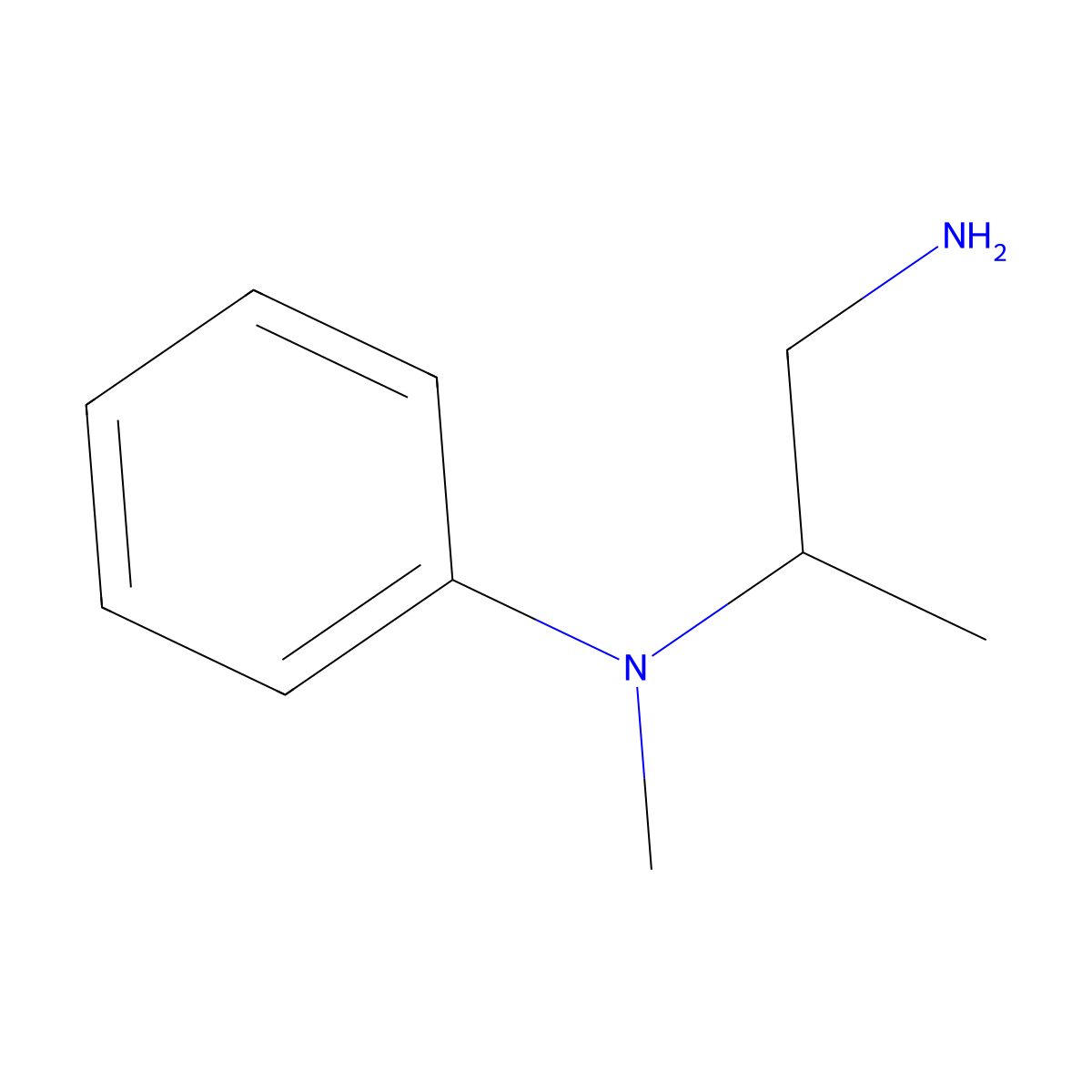 N-(1-aminopropan-2-yl)-N-methylaniline molecular structure, CAS 42164-60-3