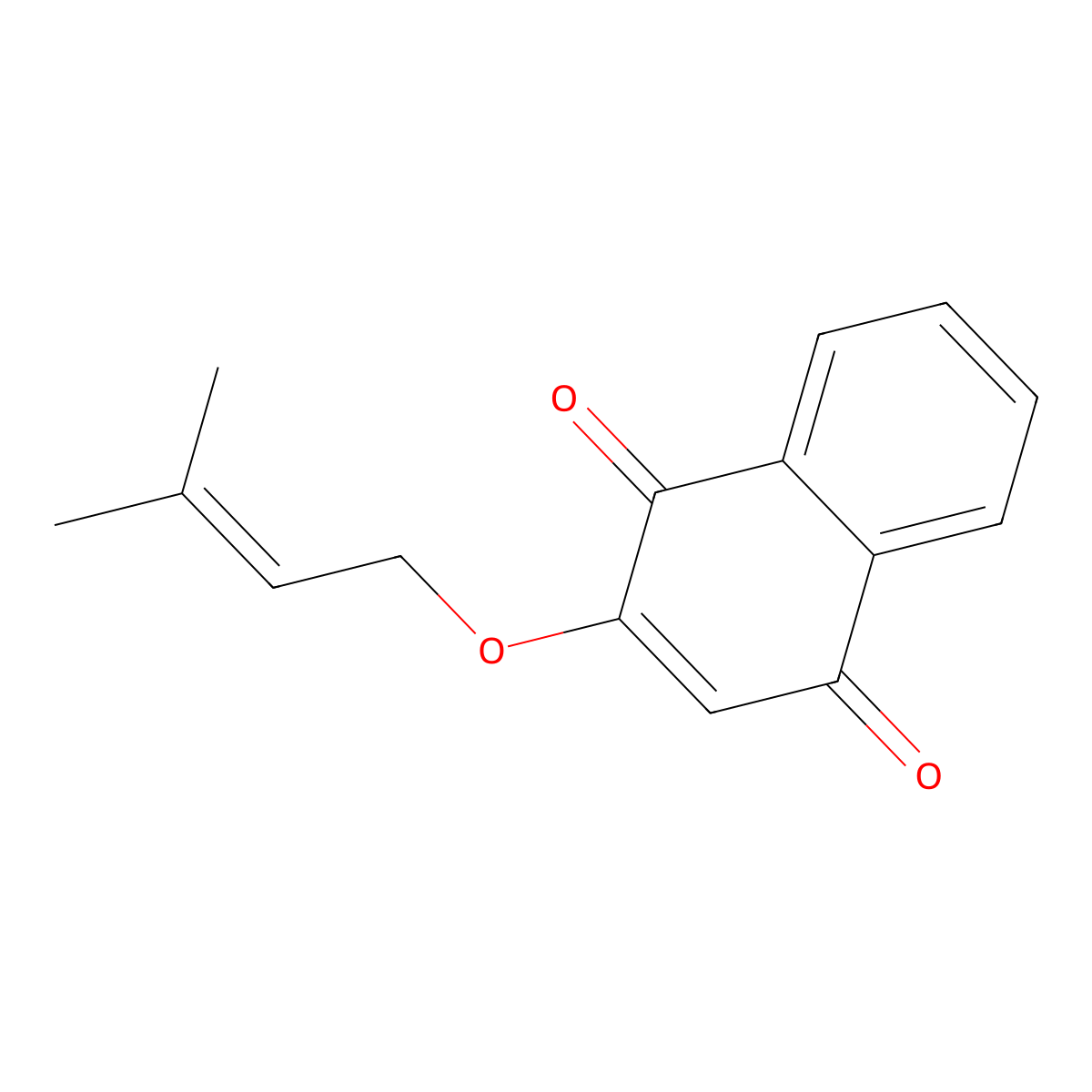 2-[(3-Methylbut-2-en-1-yl)oxy]naphthalene-1,4-dione molecular structure, CAS 42164-69-2