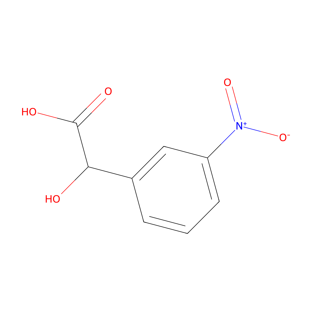 2-Hydroxy-2-(3-nitrophenyl)acetic acid molecular structure, CAS 42164-79-4