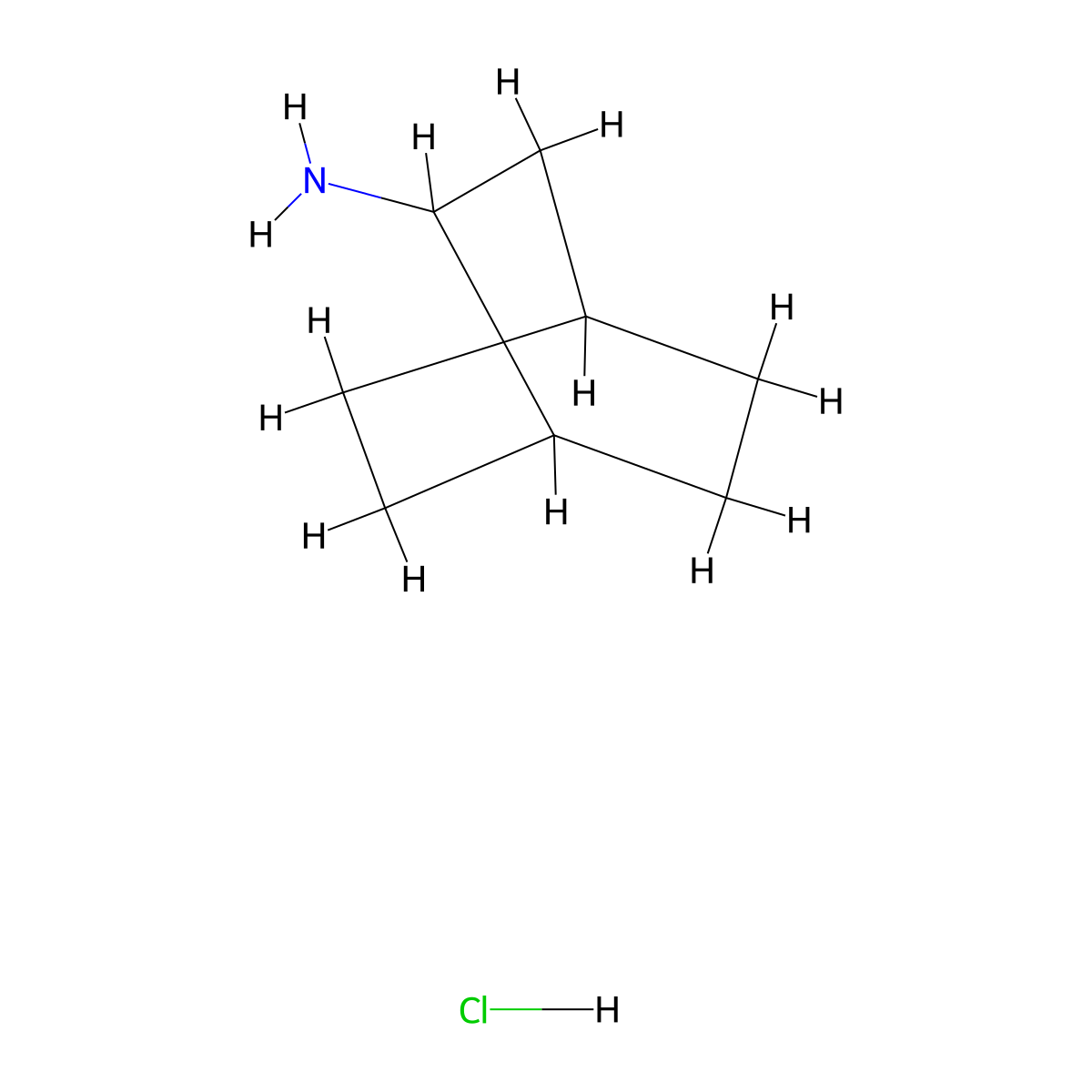 Bicyclo(2.2.2)octan-2-amine hydrochloride molecular structure, CAS 42166-64-3