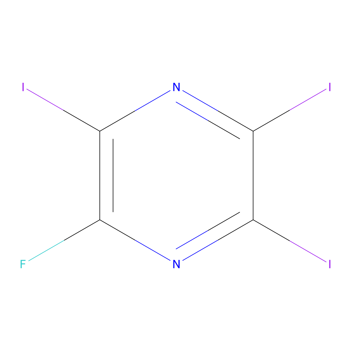 2-Fluoro-3,5,6-triiodopyrazine molecular structure, CAS 421663-03-8