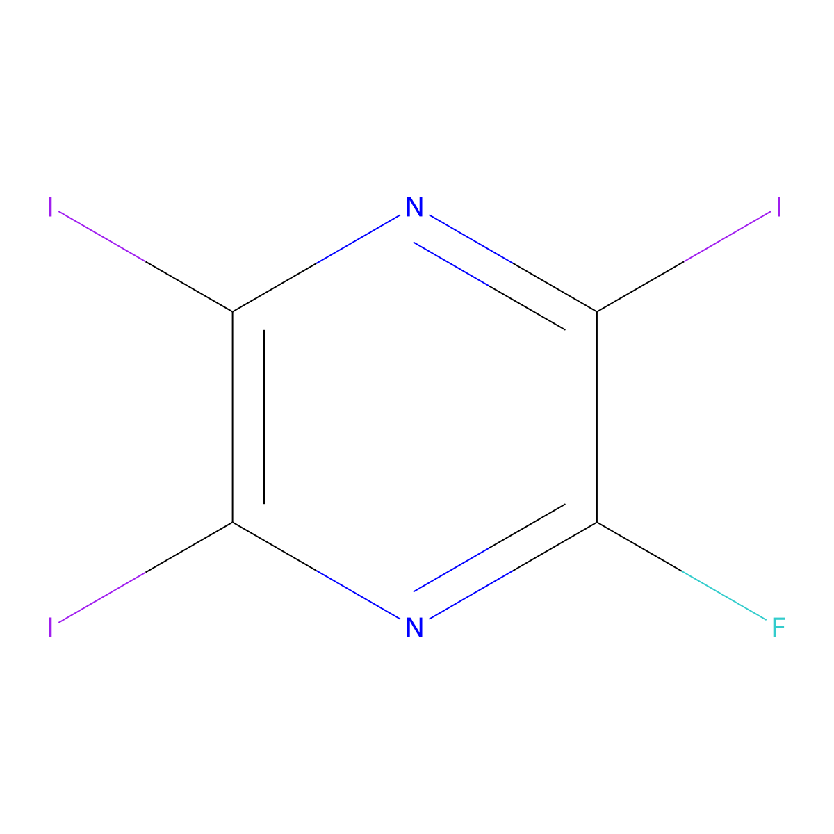 2-Fluoro-3,5,6-triiodopyrazine molecular structure, CAS 421663-03-8