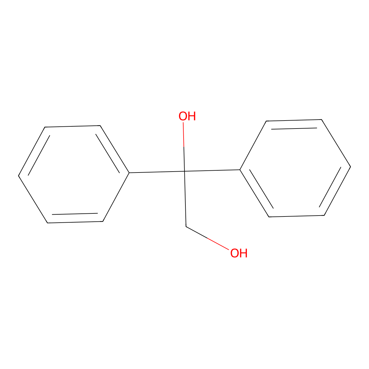 1,1-Diphenylethane-1,2-diol molecular structure, CAS 4217-62-3