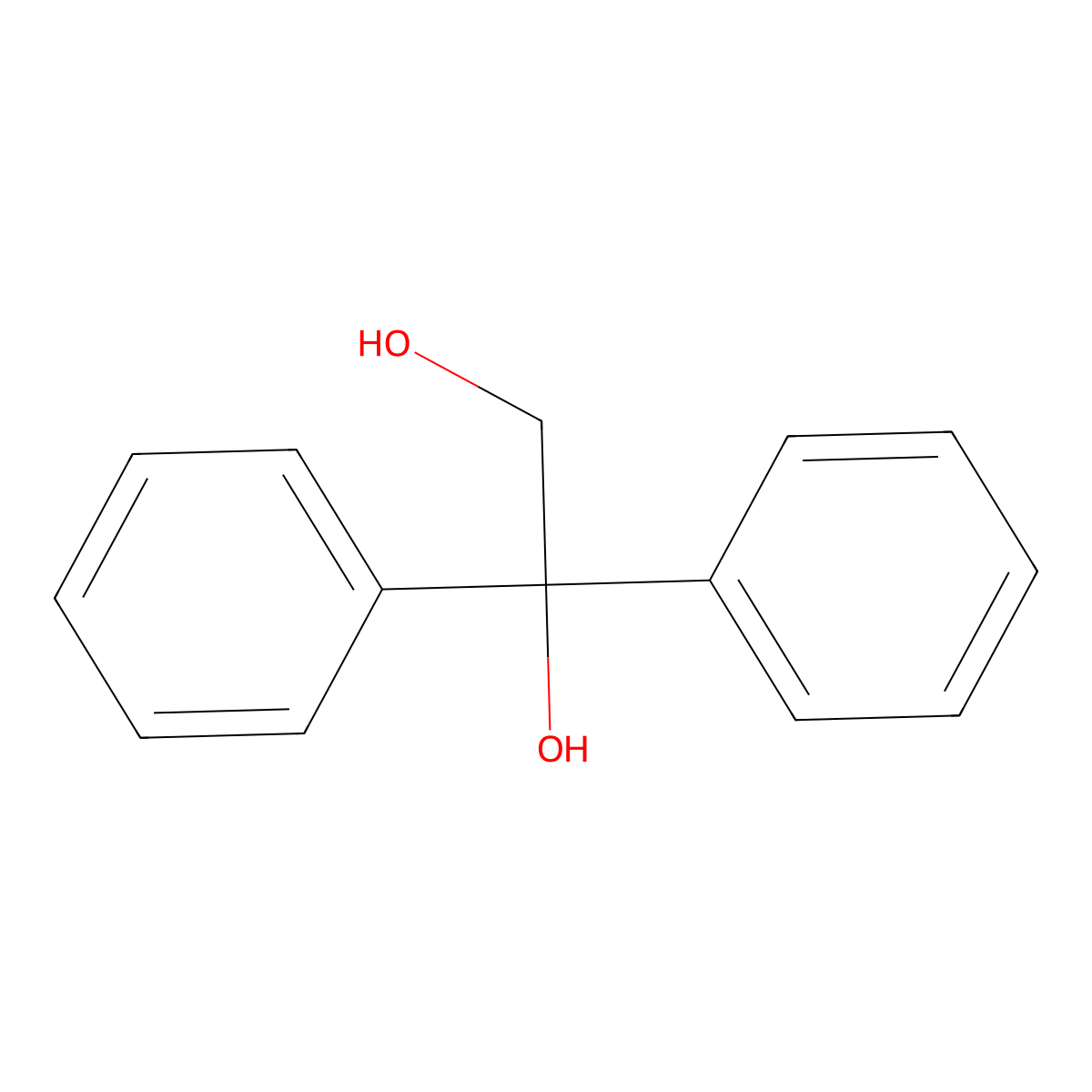 1,1-Diphenylethane-1,2-diol molecular structure, CAS 4217-62-3