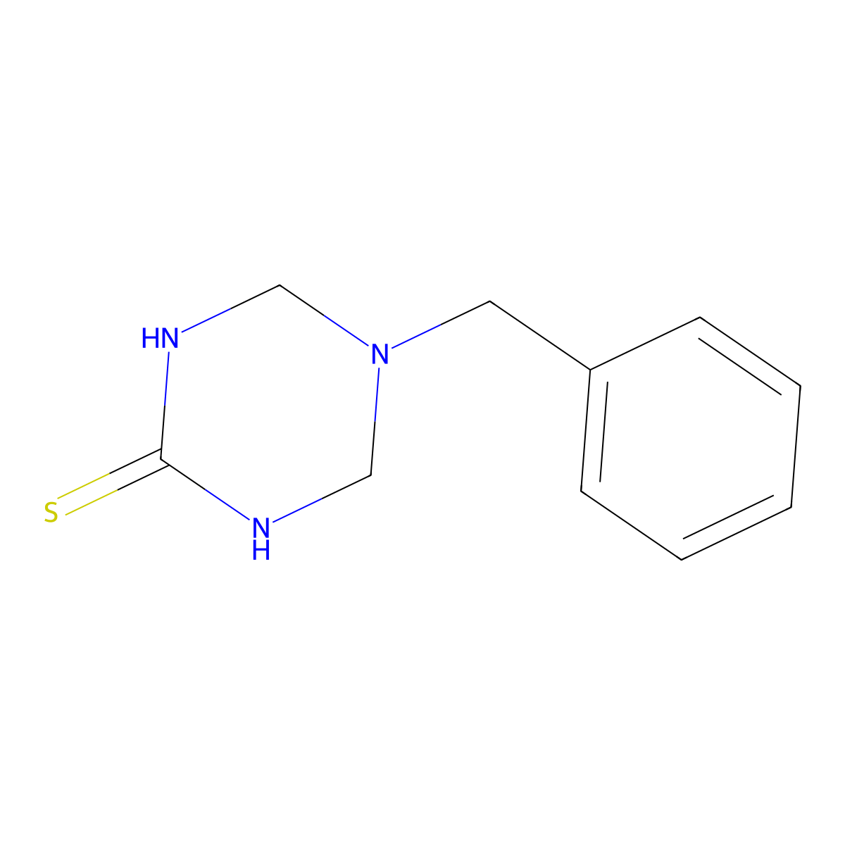 5-Benzyl-1,3,5-triazinane-2-thione molecular structure, CAS 42170-02-5