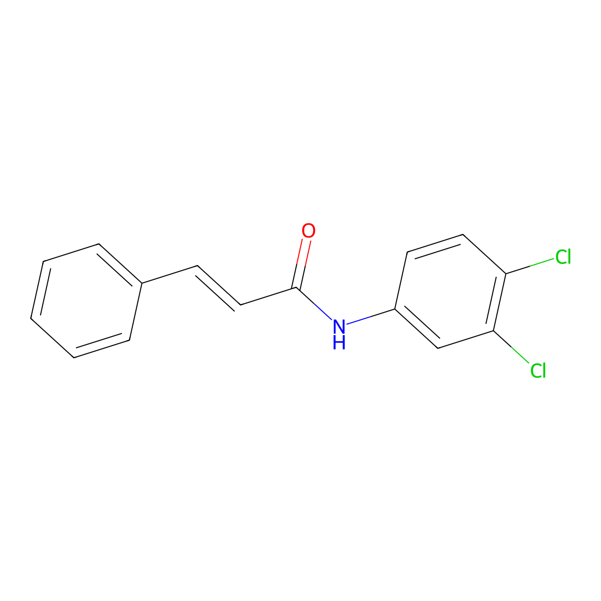 N-(3,4-dichlorophenyl)-3-phenylprop-2-enamide molecular structure, CAS 42174-34-5
